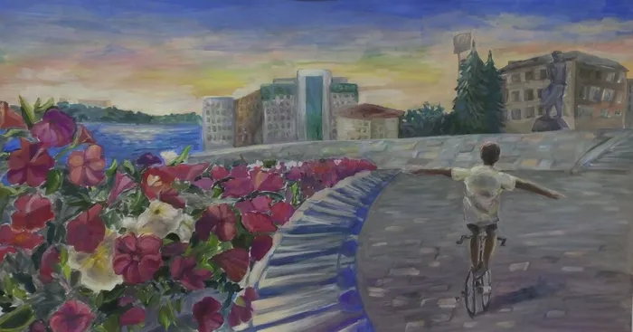 Гордеева Софья 13 лет. Велосипедная прогулка по набережной Ангары. МБУ ДО ДШИ 5 Иркутск. преп. Макрыгина О.Г.