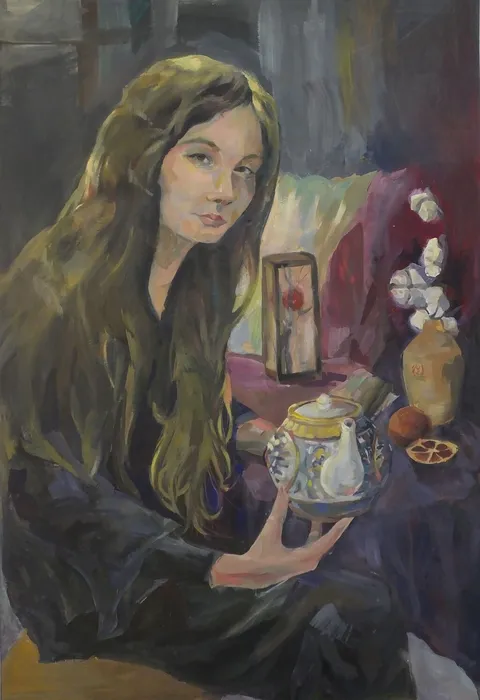 Евстягина Валентина 15 лет. Автопортрет. МБУ ДО ДШИ № 5 г. Иркутска. Преп. Ступина Е.И.